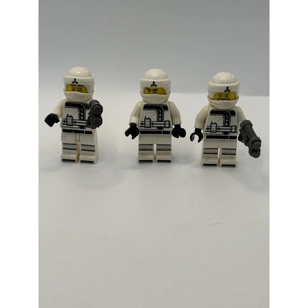 LEGO White Space Trooper Minifigure Lot 3 Toy Small Figures Loose Blasters Guns